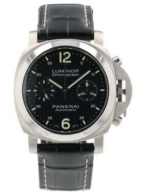 Panerai Luminor Chronograph Black Dial Steel 40mm Automatic Mens Watch PAM00310